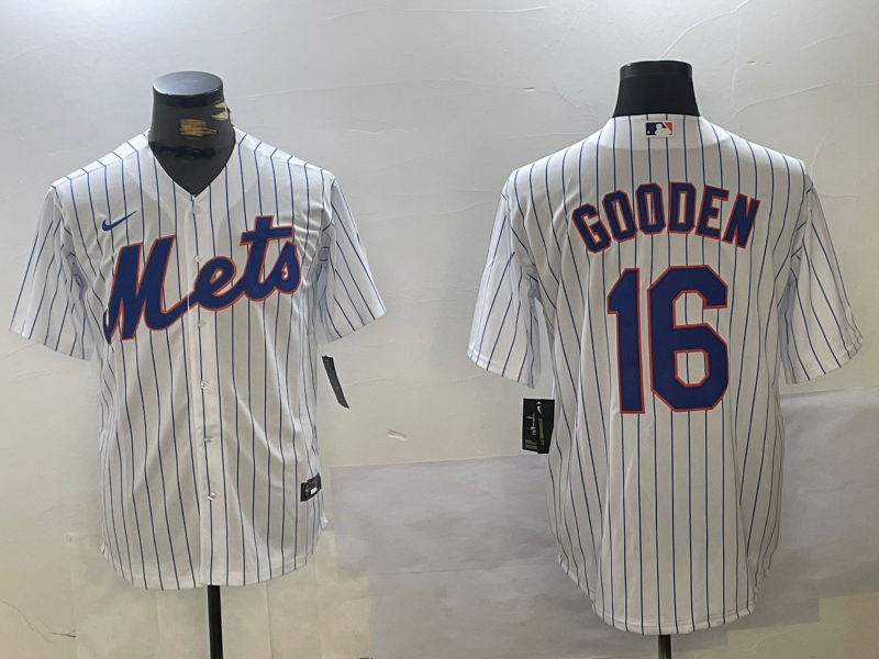 Men's New York Mets Dwight Gooden #16 White Home Jersey
